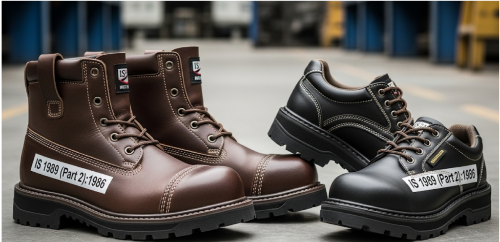 Leather Safety Boots and Shoes for Heavy Metal Industries.