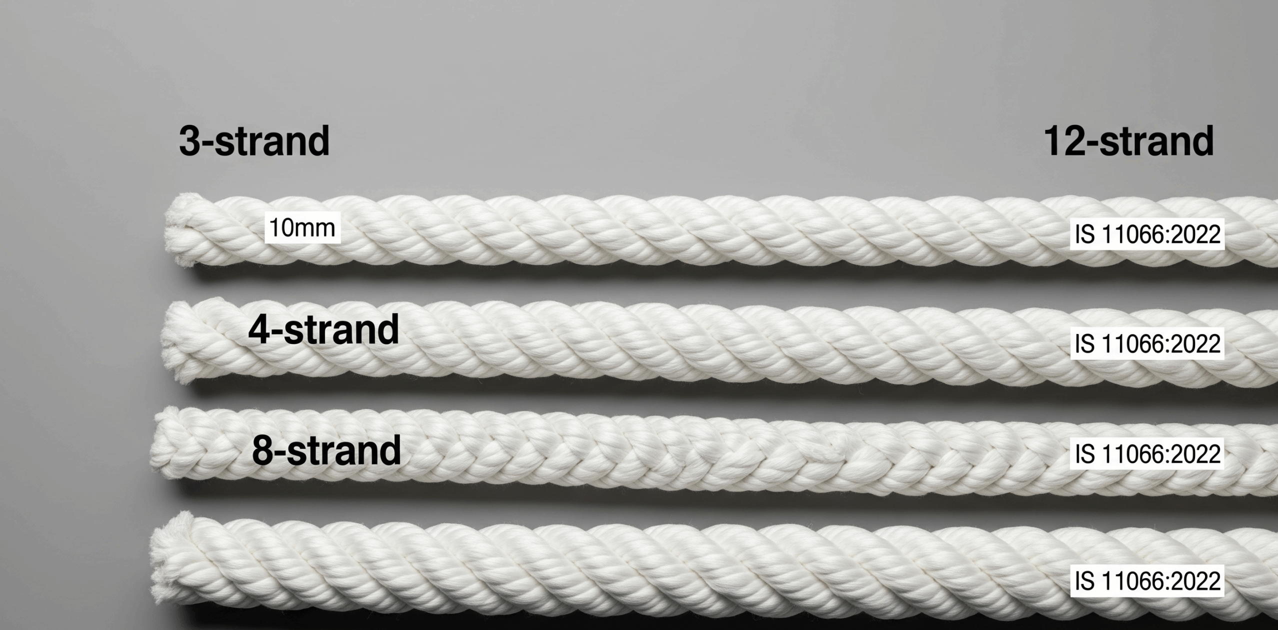 Fibre Ropes – Polyester (3-, 4-, 8- and 12- Strand Ropes)