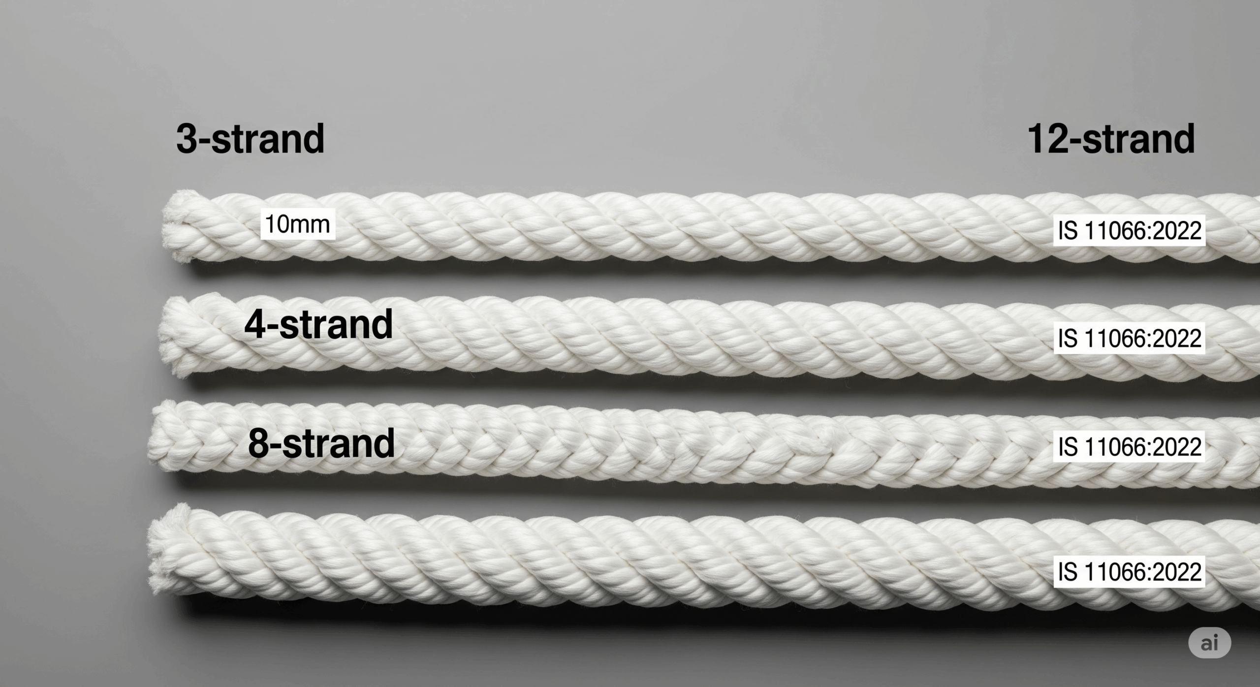 Fibre Ropes – Polyester (3-, 4-, 8- and 12- Strand Ropes)