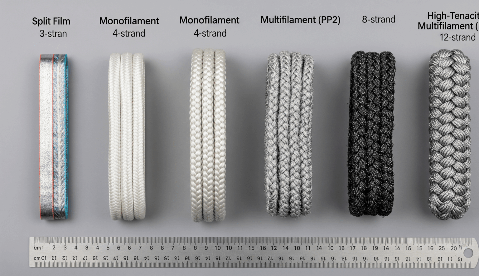 Fibre Ropes – Polypropylene (Split Film, Monofilament & Multifilament (PP2) and High-Tenacity Multifilament (PP3)) – 3-, 4-, 8- and 12-Strand Ropes