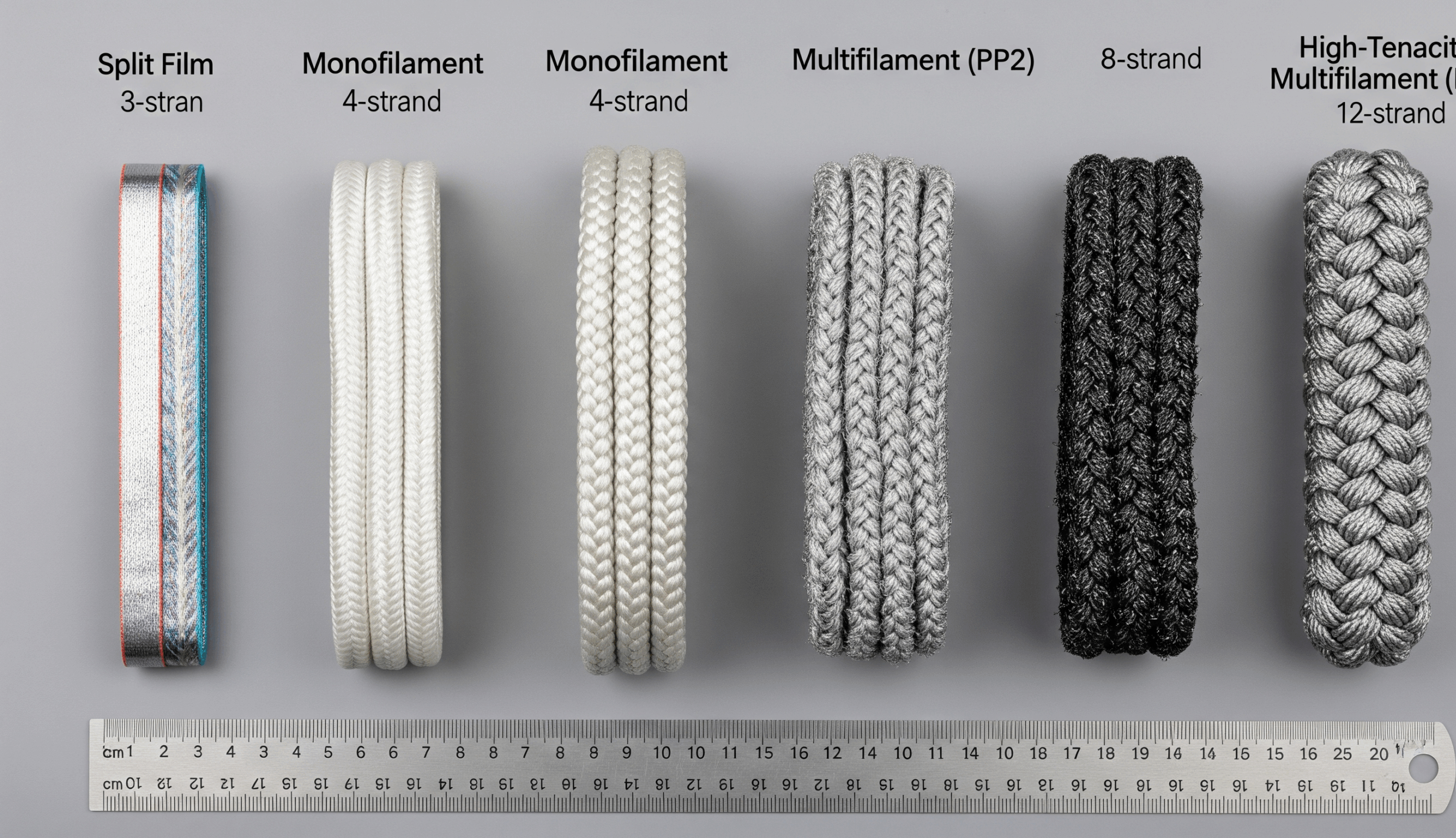 Fibre Ropes – Polypropylene (Split Film, Monofilament & Multifilament (PP2) and High-Tenacity Multifilament (PP3)) – 3-, 4-, 8- and 12-Strand Ropes