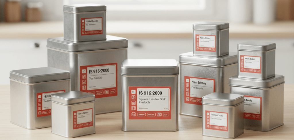 Square Tins for Solid Products IS 916:2000