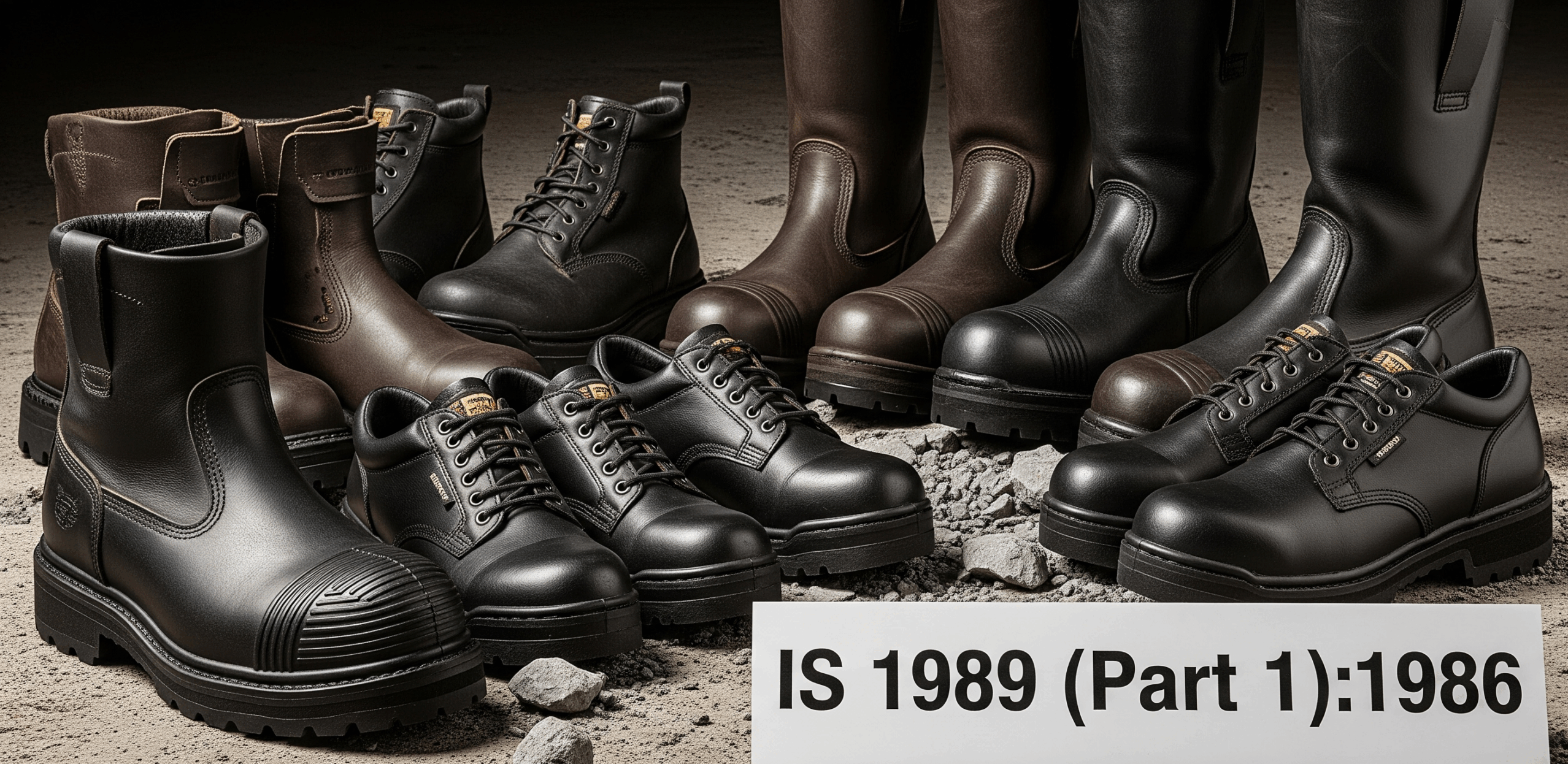 Leather Safety Boots and Shoes for Miners.