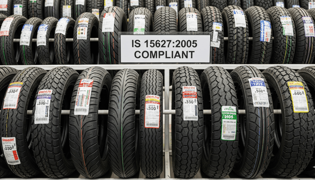 Pneumatic Tyres for Two and Three-Wheeled Vehicles IS 15627:2005 – Automotive Vehicles