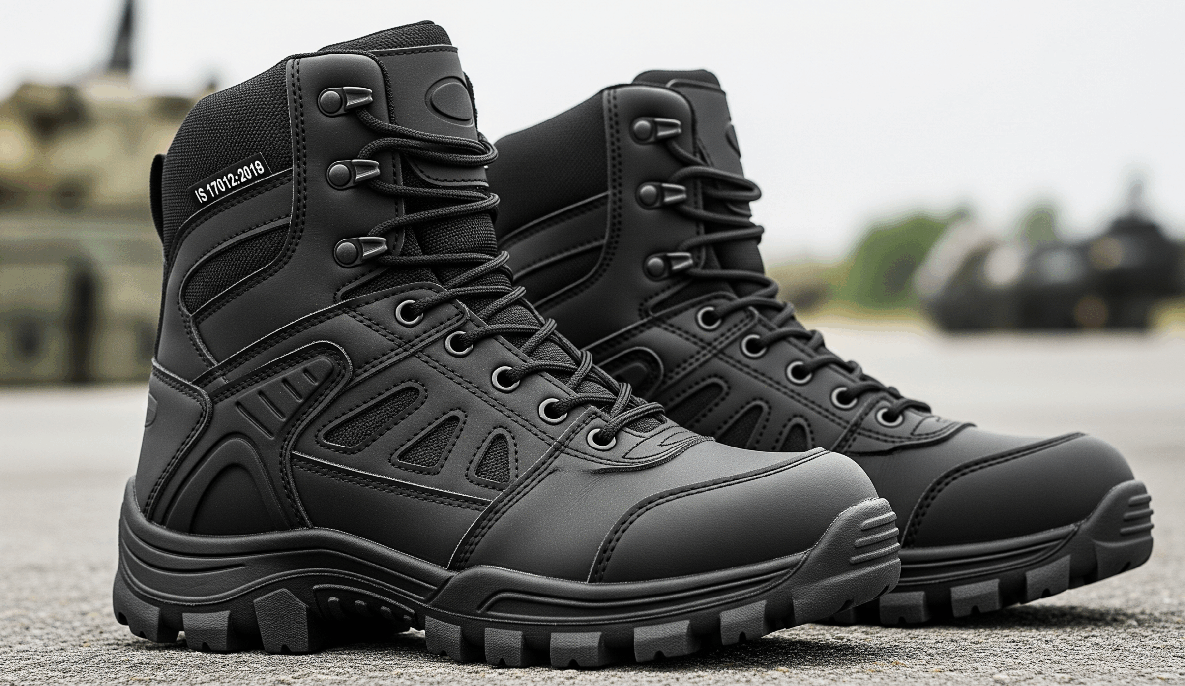 High Ankle Tactical Boots with PU-Rubber Sole – IS 17012:2018