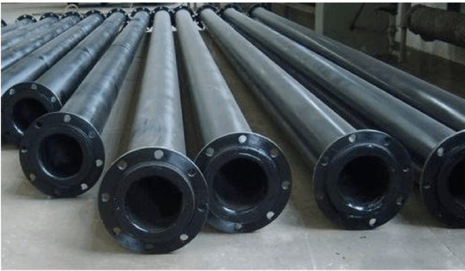 Vertically cast–iron pressure pipes for water, gas and sewage.