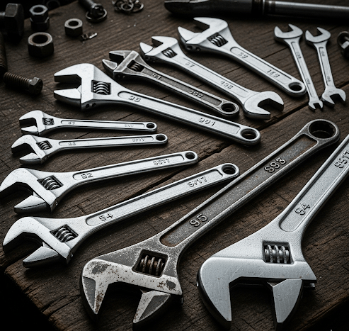Single-ended Open-jaw Adjustable Wrenches (IS 6149:1984)