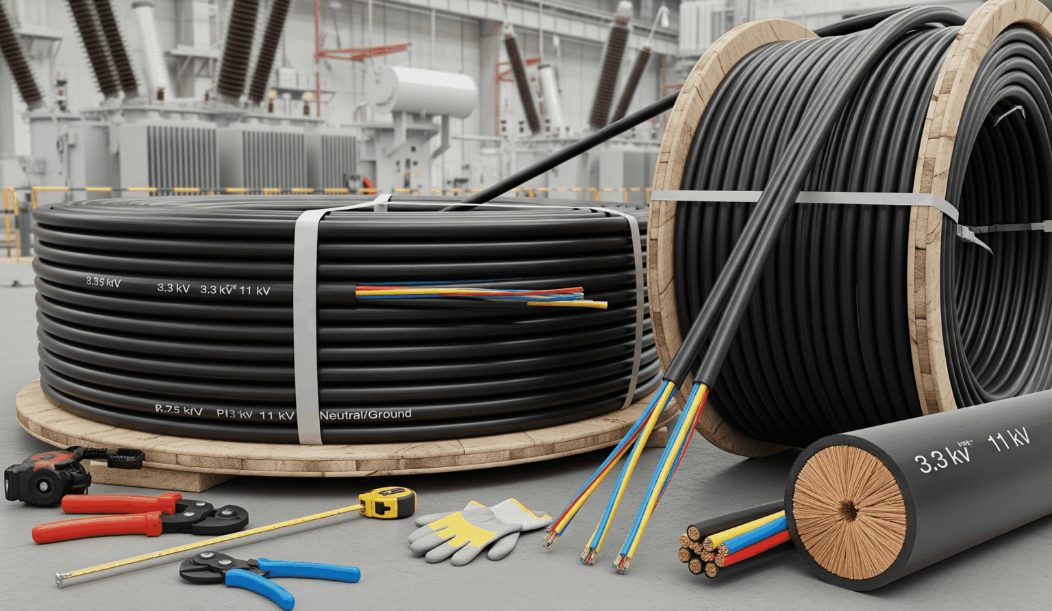 PVC Insulated (Heavy Duty) Electric Cables For Working Voltages from 3.3 kV up to and Including 11 kV