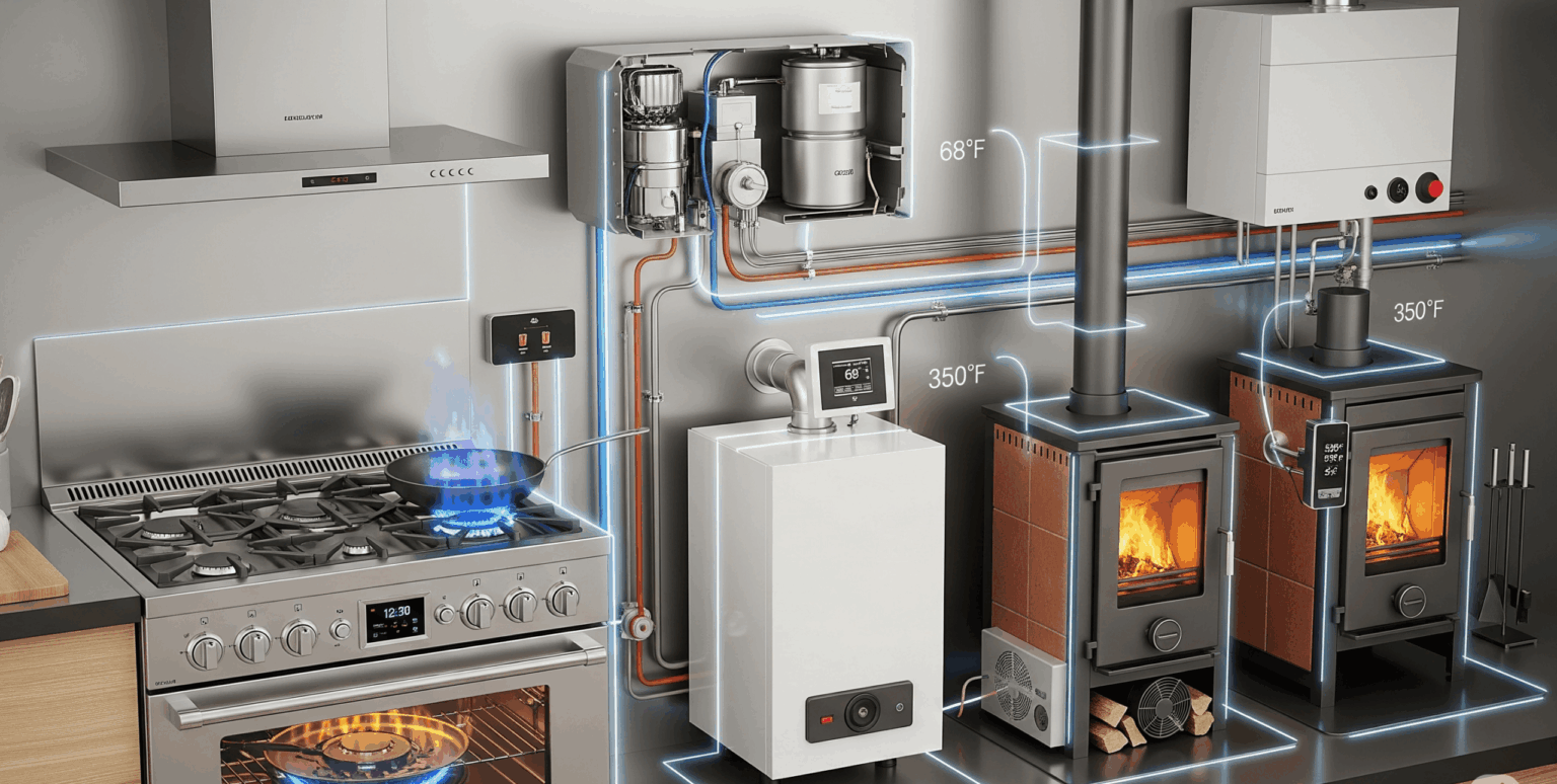 Gas, Oil and Solid-Fuel Burning Appliances Having Electrical Connections