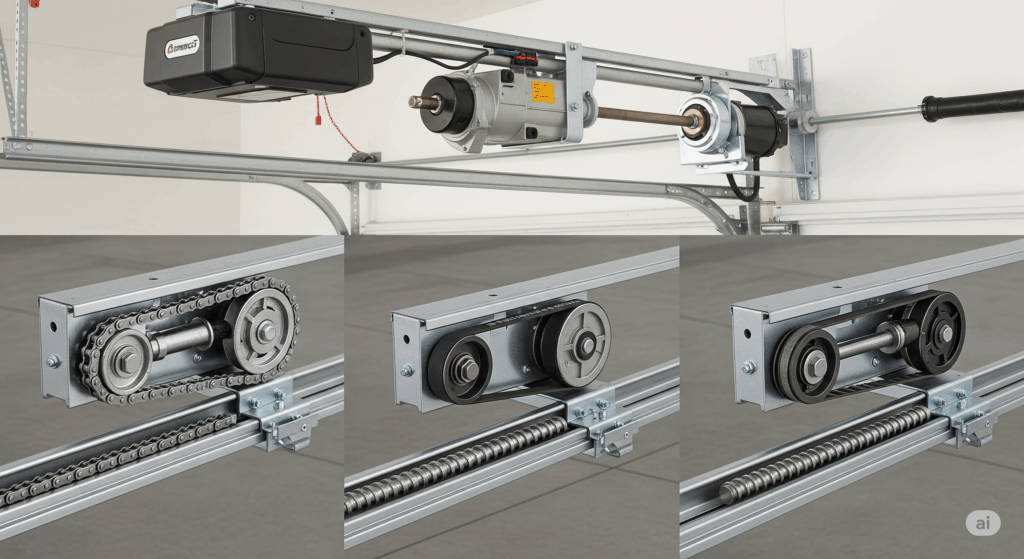 Drives for Vertically Moving Garage Doors for Residential Use