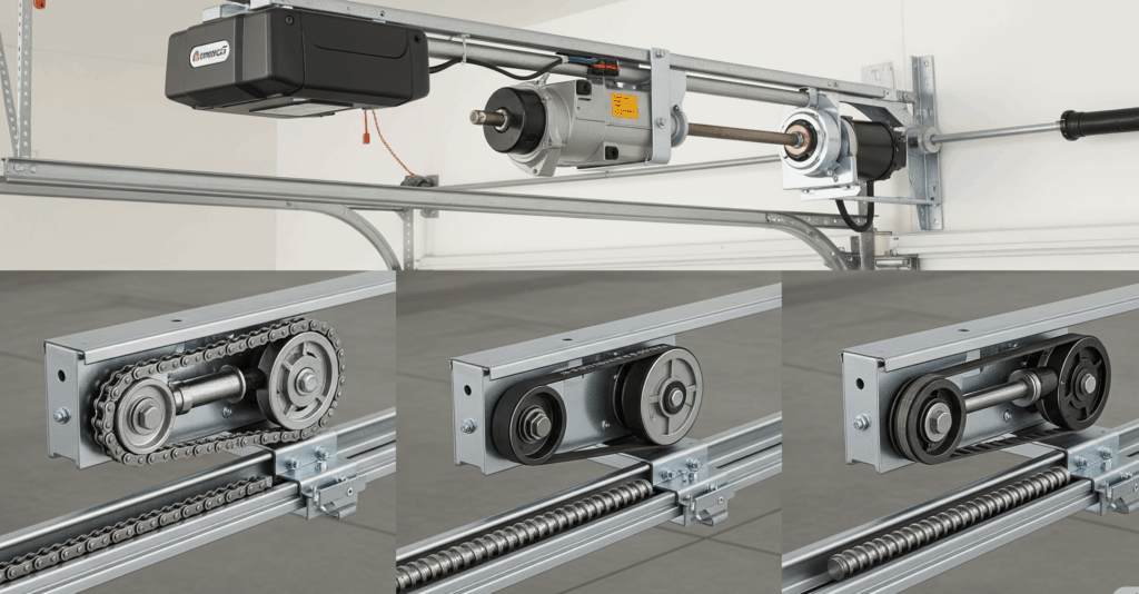Drives for Vertically Moving Garage Doors for Residential Use