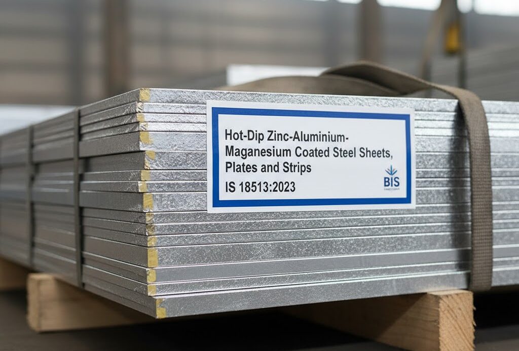 Hot-Dip Zinc–Aluminium–Magnesium Alloy Coated Steel Sheets, Plates and Strips – IS 18513:2023