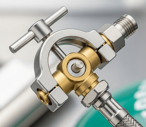 Yoke Type Valve Connection for Small Medical Gas Cylinders