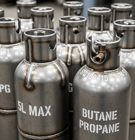 Welded low carbon steel cylinders for low-pressure liquefiable gases not exceeding 5 litre water capacity