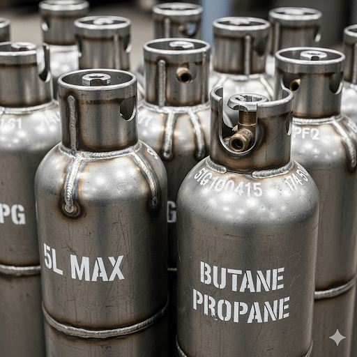 Welded low carbon steel cylinders for low-pressure liquefiable gases not exceeding 5 litre water capacity