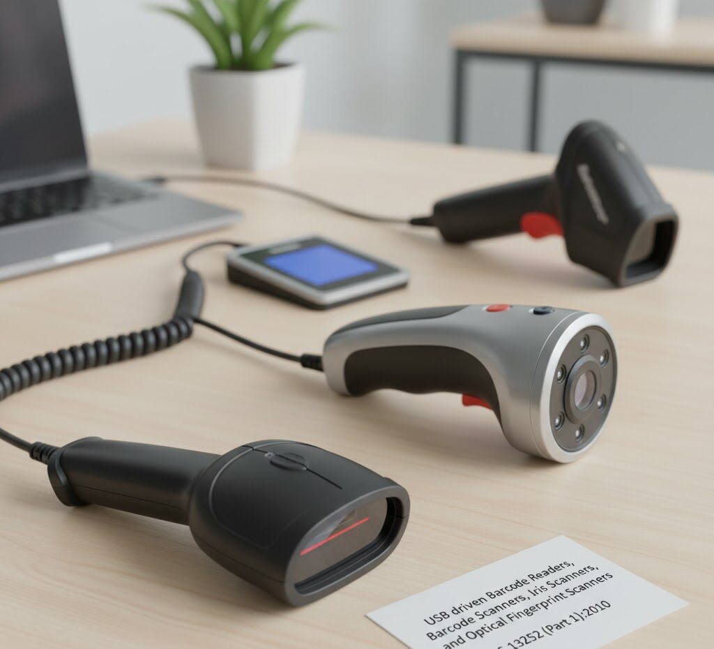 USB driven Barcode readers, barcode scanners, Iris scanners, Optical fingerprint scanners