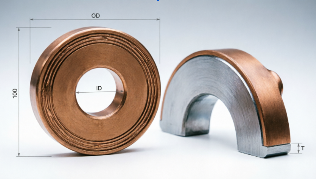 Plain Bearings Pressed Bimetallic Half Thrust Washers