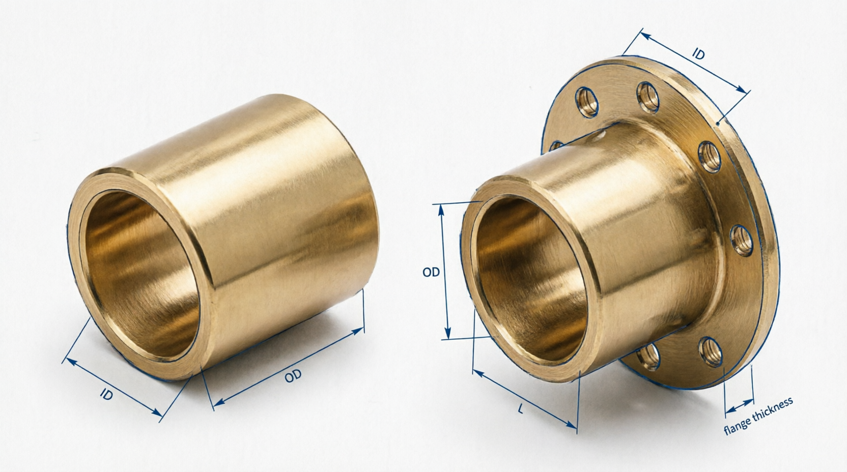 Plain Bearings - Thick - Walled Bushes, Plain and Flange Type, Full - Round (Without Any Joint Or Slit)