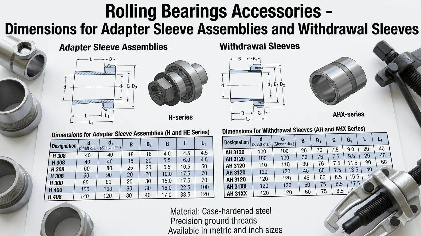 Rolling Bearings Accessories Dimensions for Locknuts and Locking Devices
